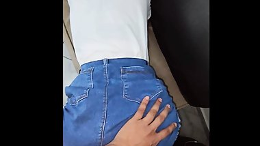 Religious Believer in Tight Jeans Skirt is Tricked and Fucked Good