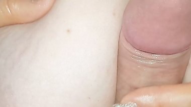 She Unloads His Cock with Her Big Soft Tits POV