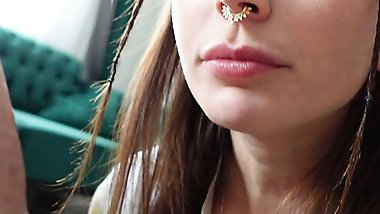 Cum in her Mouth from tongue movements! POV