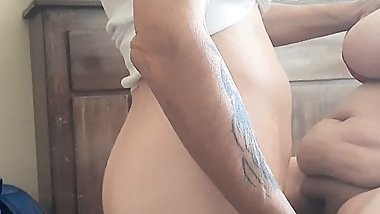 BBW scopata sul tavolo