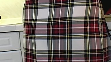 Horny and busty German MILF enjoy eating cum in the kitchen