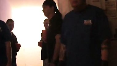 Slutty coed gives head at frat party