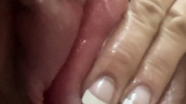Rubbing My Big Wet Pumped Up Pussy