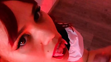 Vampire girl comes every year for a suck and fuck to get her load!