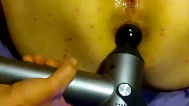 Toying her pussy and ass until she squirts