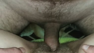 Fucking neighbor's busty wife hard in wet shaved pussy