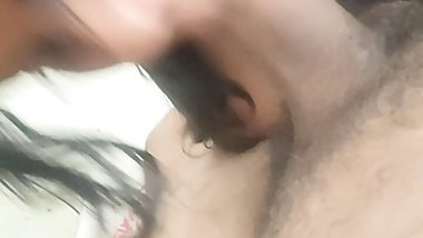 Hard dick sucking girl records a video while bf is working