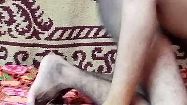 Husband fucks wife by lifting her leg on the new year