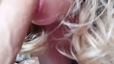 SEXY GIRL GENTLY SUCKS BIG DILDO