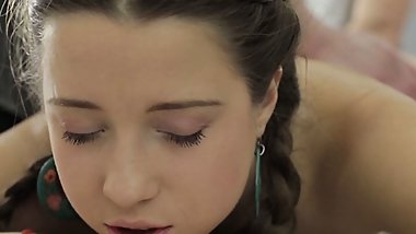 Threesome Teen get fucked by 2 masseur boys