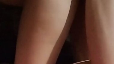 Mature MILF fucks young on the couch