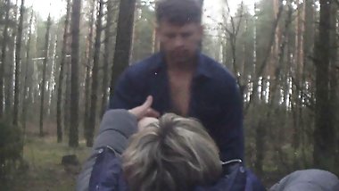 I fuck a girl in the woods and cum.