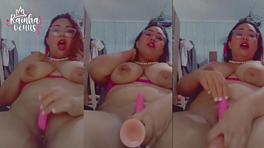 Venus masturbation with big dildo until orgasm