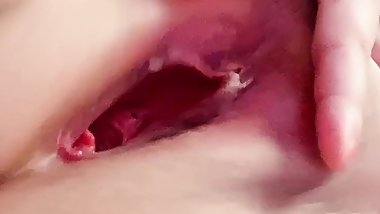 Beautiful chubby girl squirting and punishing  her pink tight pussy with vibrator till she cum so hard