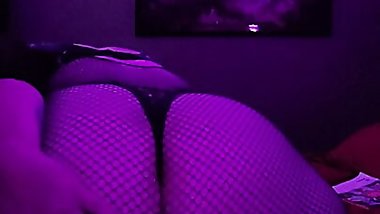 Sexy BBW in fishnets