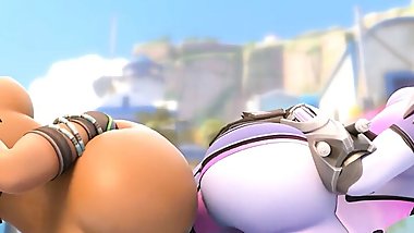 Sombra And Widowmaker Fucking The Same Dildo
