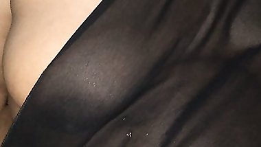 Beautiful widow aunt sits naked