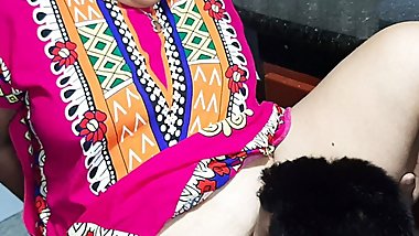 My stepmom gets horny in the kitchen and we end up fucking. prt. 1