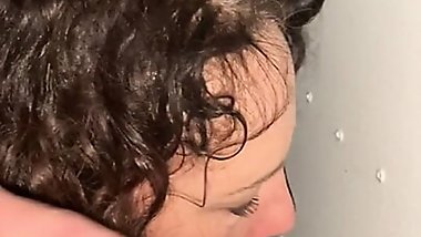 Swinger wife at the Gloryhole (2)