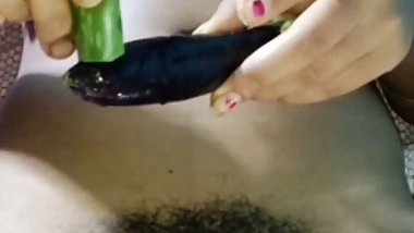 Masturbating with brinjal (part-2)