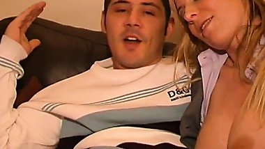 A blonde milf fucks on her lunch break with a hard cock