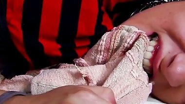 Teen gives blowjob and fucks with big cock
