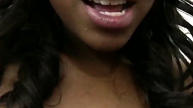 Mahogany takes a big white cock in POV