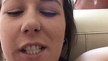 Busty tattooed Amber and Sage have fetish lesbian sex