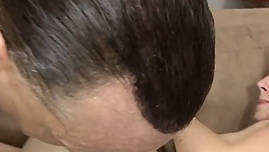 The blonde Armani fucks the cock which he then cums on