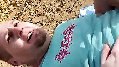 gives a blowjob and fucks Terry Reid in the dunes