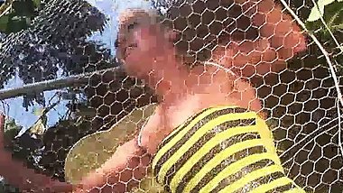 Valerie Pearl gets her big tits fucked by many cocks