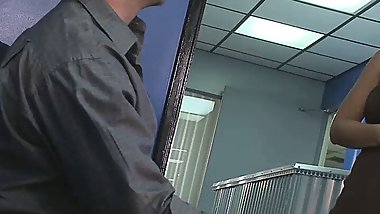 Holly West is a brunette screwed in the ass with hot cum