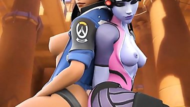 Ana Amari And Widowmaker Butt Rub