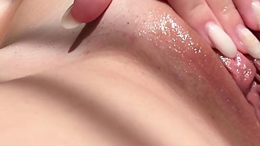 Fingering tight pussy amateur shooting