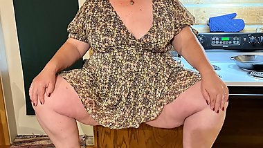 Mrs A kitchen counter masturbation orgasm