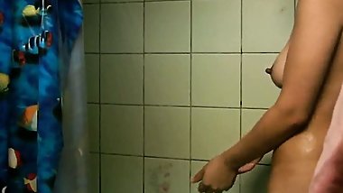 Naked Babe with medium breast and Blowjob dick in morning