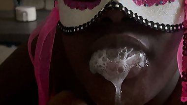Wife playing with cum