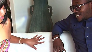 Chanell Heart ebony skin has sex with a black cock