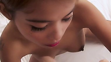Asian teen has interracial sex and also fucks toys
