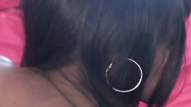 Ebony girl with natural tits fucks white cock