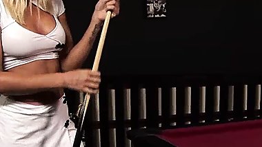 Natasha Marley ready with her shaved pussy to receive Paul