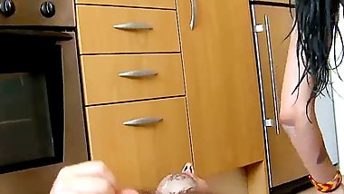 Brunette gives a deep blowjob and fucks with Terry Reid