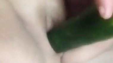 sticking a cucumber in my pussy