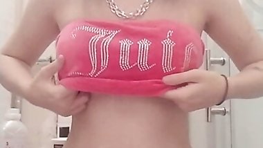 Hot striptease and masturbation with orgasm in the shower