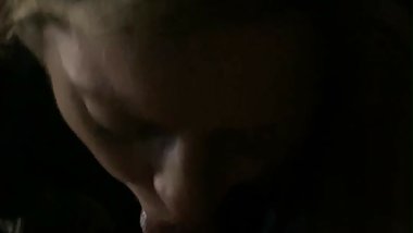 Horny blonde MILF midnight POV blowjob
